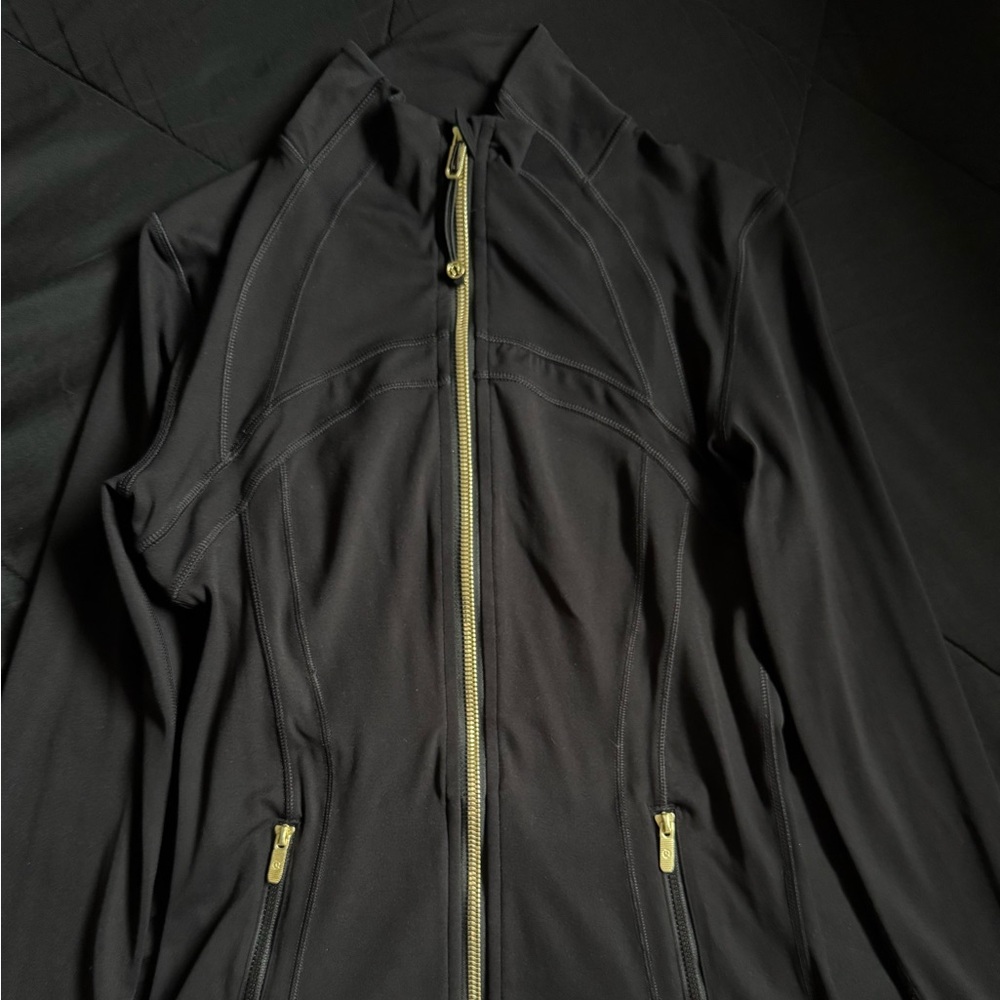 Lululemon Black Define Jacket with Gold Zippers